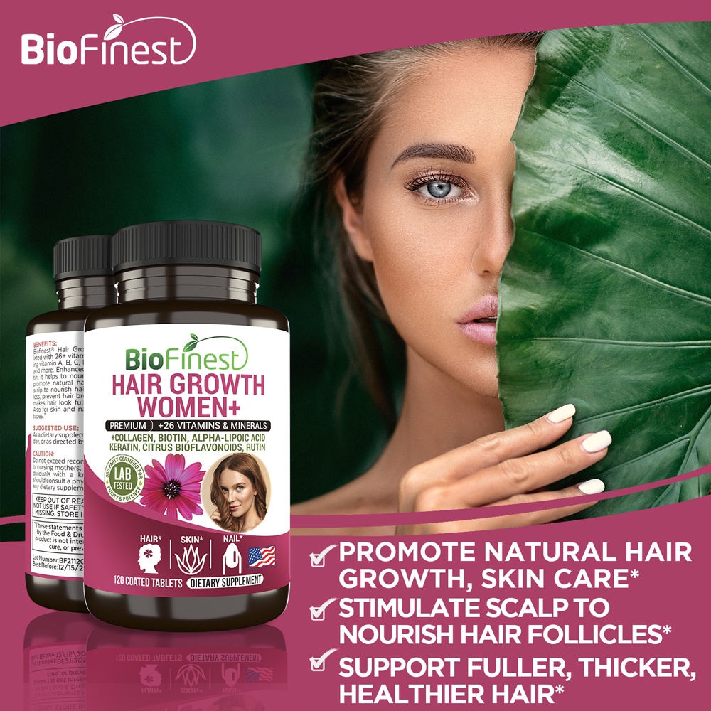 Biofinest Hair Growth Women Supplement - 26 Vitamins A B C D E Calcium  Collagen - Stop Hair Loss Regrow Hair Fast (120s) | Shopee Singapore
