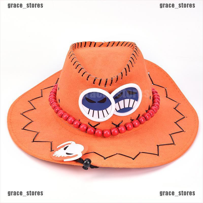 Gracestores Anime Portgas D Ace Cowboy Hat Cosplay Hats Pirates Cap Suede Costume Shopee Singapore