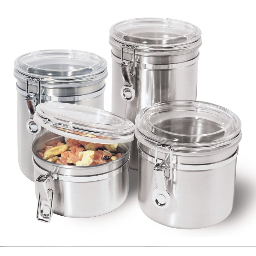 Download Stainless Steel Airtight Canister Set, Food Storage ... Yellowimages Mockups