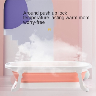Foldable Baby Bathtub With Temperature Sitting In A Large Tub Household Bath For Children Bath   #7