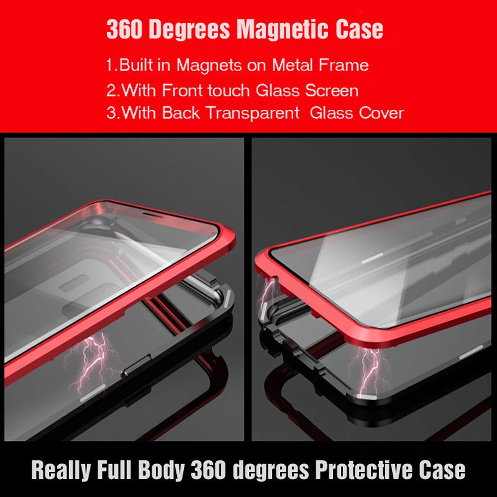 Vivo  V19 V17  Pro S1 Pro V15 Y19  Y93 Y95 Y12 Y17 Y15 2020 Double Sided Tempered Glass Case Magnetic Absorption Metal Flip Cover Case