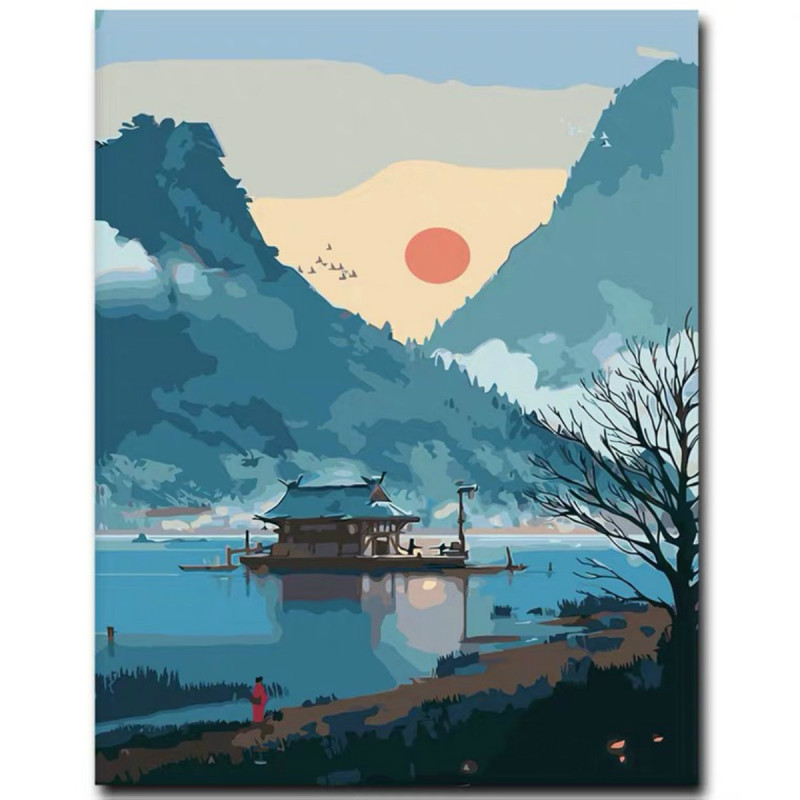 moon night oil painting diy paintnumbers kit adults canvas for beginner  frame home decoration 3040cm 4050cm