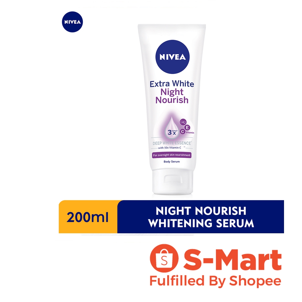 nivea night white firming body serum
