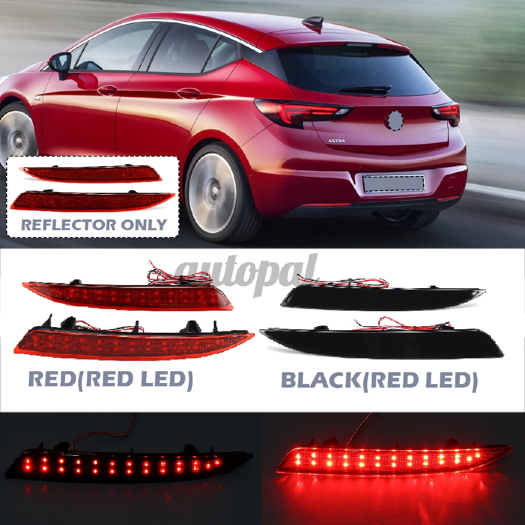 Pair Rear Bumper Reflector Led Brake Tail Light For Opel Vauxhall Astra J 09 15 Shopee Singapore