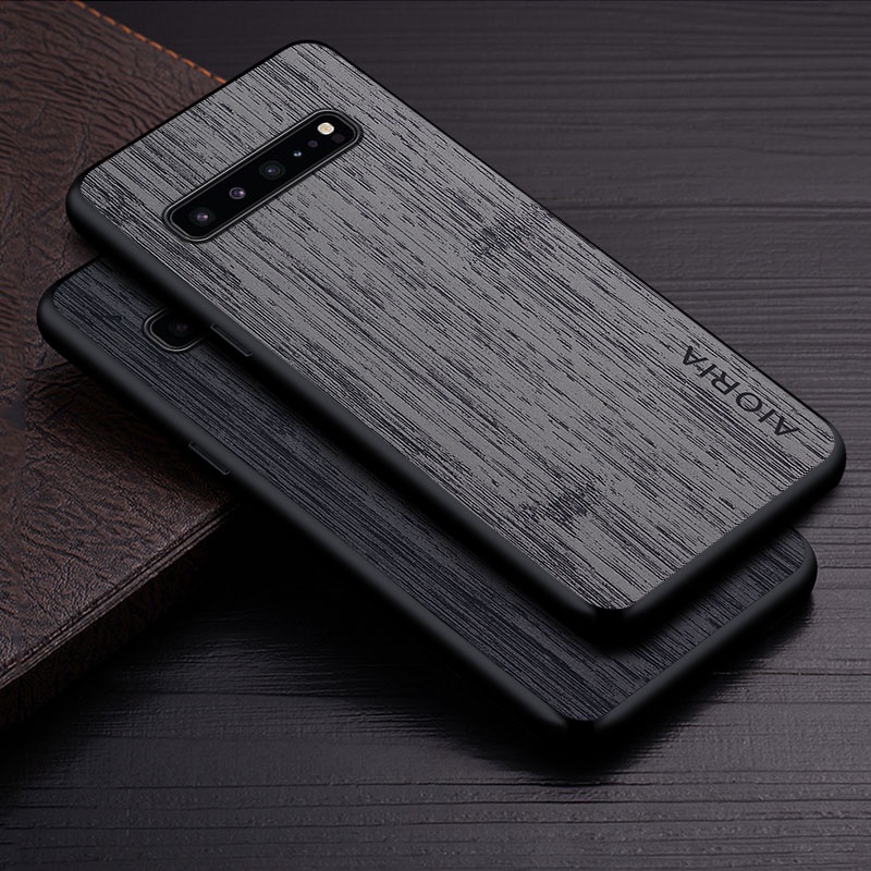 Case for Samsung Galaxy S10 Plus Lite S10E 5G funda bamboo wood pattern Leather cover Luxury coque