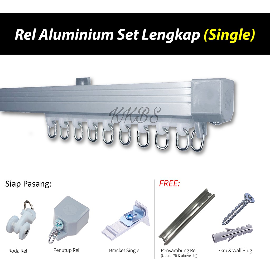 Shop Malaysia 0 9mm Rel Langsir Aluminium Set Lengkap Jenis Single 0 9mm Aluminium Curtain Rail Track Single Complete Set Shopee Singapore