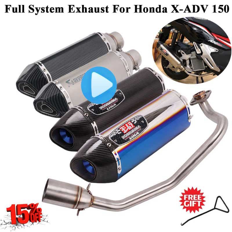Full System Motorcycle Akrapovic Exhaust Silencer For Honda X Adv 150 X Adv150 Modified Front Link Pipe Yoshimura Carbon Fiber Muffler Shopee Singapore