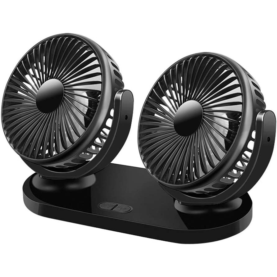 Vehicles RV BTSHUB Car Fan Boat Electric Car Fans Dual Head 2 Speed for Rear Seat Passenger Portable Car Seat Fan Headrest 360 Degree Rotatable Backseat 12V Cooling Air Fan for SUV 