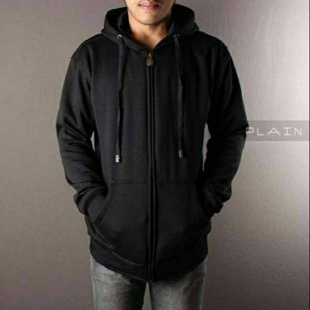 Plain Black Ziper Jacket / Plain Black Ziper / Poloa Fur Jacket