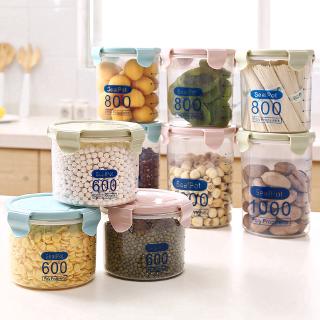 600/800/1000/1500ml Plastic Sealed Cans Kitchen Storage Box Transparent Food Canister Keep Fresh Clear Container Jar #3