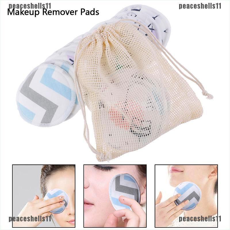 【PSE】Cotton Reusable Make Up Remover Pad Facial Cleanser Double Layer Pads Washable Shopee