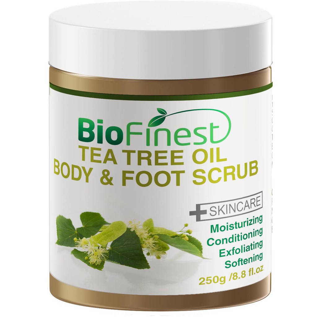 Biofinest Tea Tree Oil Scrub Dead Sea Salt Essential Oil Vitamin E