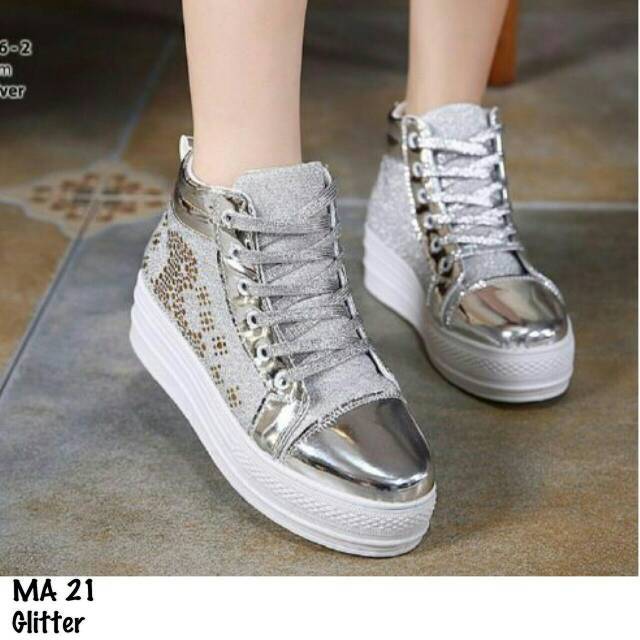 glitter silver sneakers