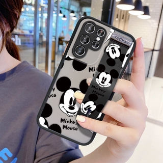 (Cartoon Case) Samsung Galaxy S21 5G S20 Ultra Plus S20 FE 4g/5g S10 Lite A91 ​Ultra Thin Phone Case Shockproof Mickey Mouse Casing For Girls Soft Edge Case Full Lens Protection Cover (With Wristband)