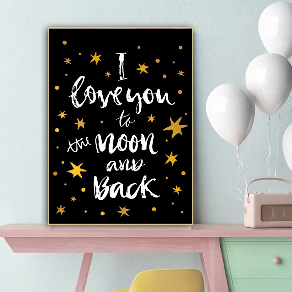 I Love You To The Moon And Back Nursery Posters For Baby Room Quotes Canvas Painting Prints Wall Art Pictures Shopee Singapore