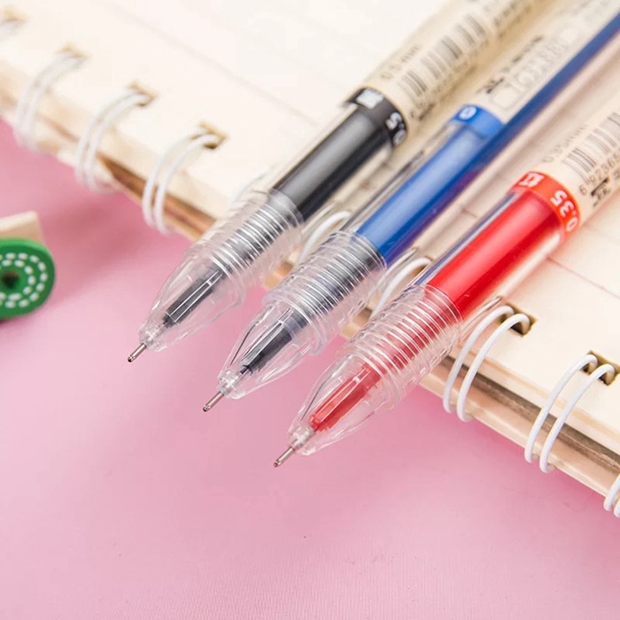 3 Pcs/Set 0.35mm Gel Pen Black/red/blue Ink Pen Maker Pen School Office Supply Stationery