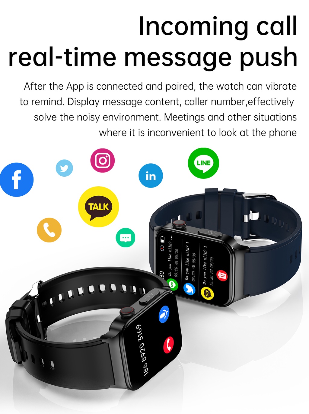 E500 Blood Glucose Smart Watch ECG Monitoring Blood Pressure Body