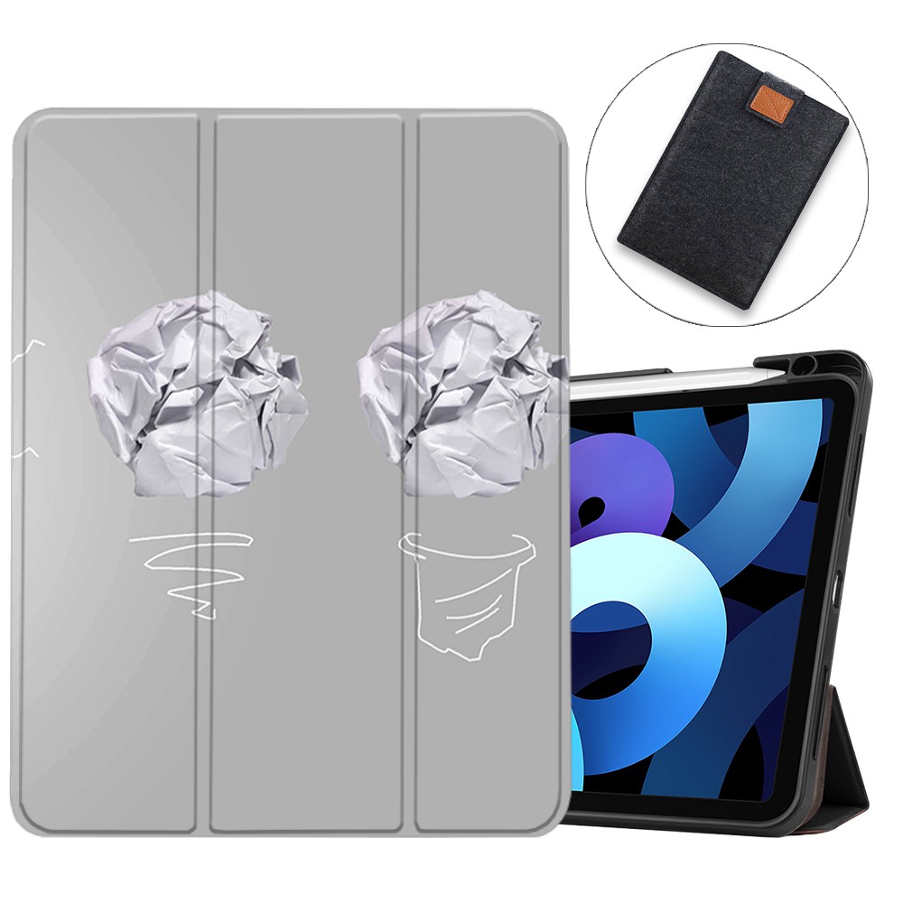 Sdh Case For New Ipad Air 4 With Apple Pencil Holder Support Ipad Pencil Wireless Charging Soft Tpu Back Stand Smart Cover With Auto Sleep Wake For Ipad 10 9 Inch Boutique Customization Light Bulb