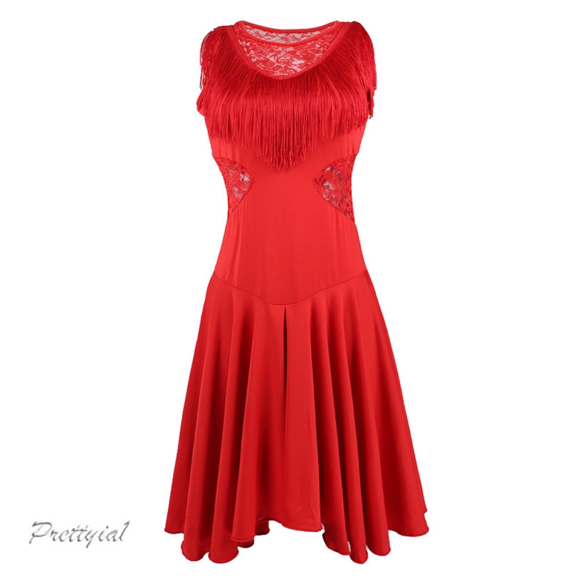 red dance dress
