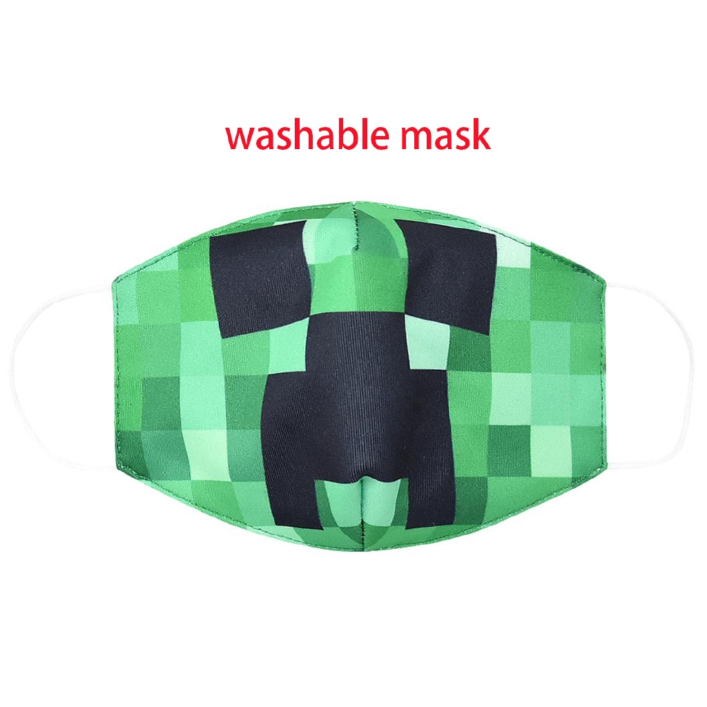 2-14 Years Kids Cosplay Toys Game Minecraft Mouth Mask PM2.5 Washable ...