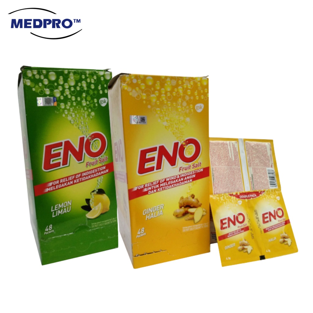 [48packs] ENO Antacid for Gastric Ginger/ Lemon 4.3g Sachet