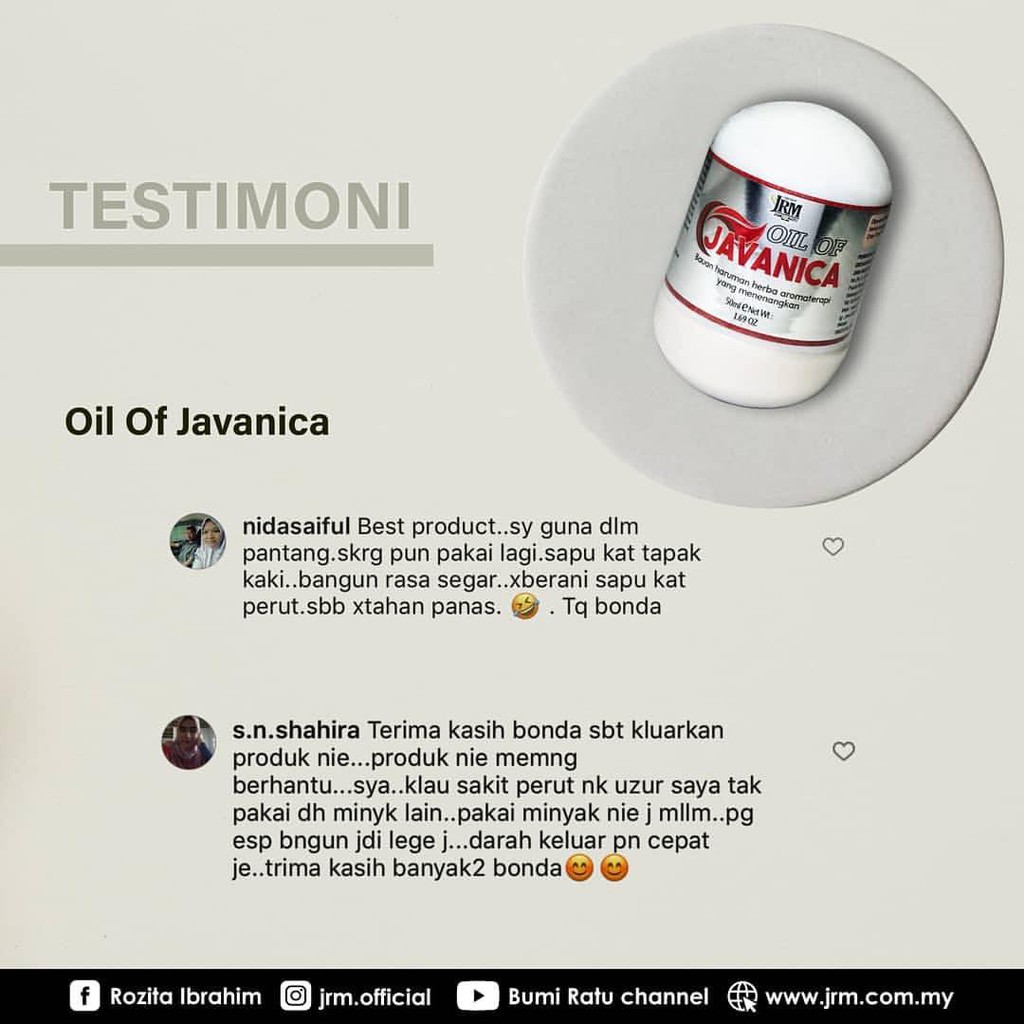 Oil Of Javanica Jamu Ratu Malaya Shopee Singapore