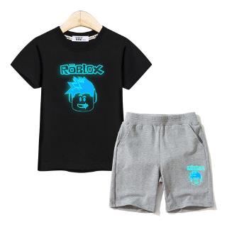 Kids Suit Roblox Clothing Boys Costume Baby T Shirt Shorts Boy Set Shopee Singapore - blue vest t shirt roblox