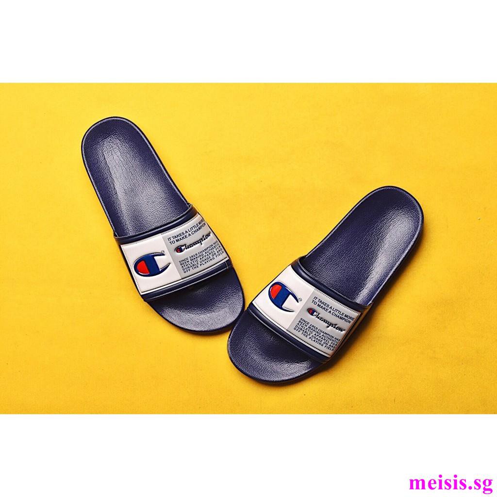 champion slippers blue