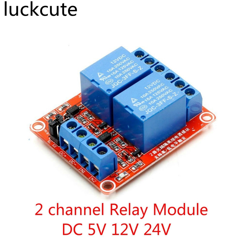 2 channel Relay Module DC 5V 12V 24V High and Low Level Trigger Relay