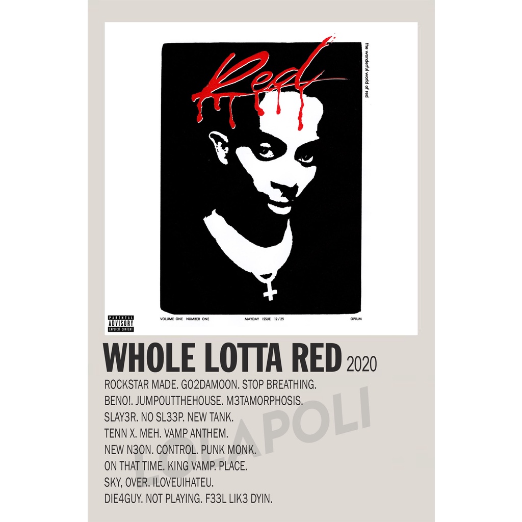 Whole Lotta Red by Playboi Carti Album Cover Poster Size 14.8cm x 21cm ...