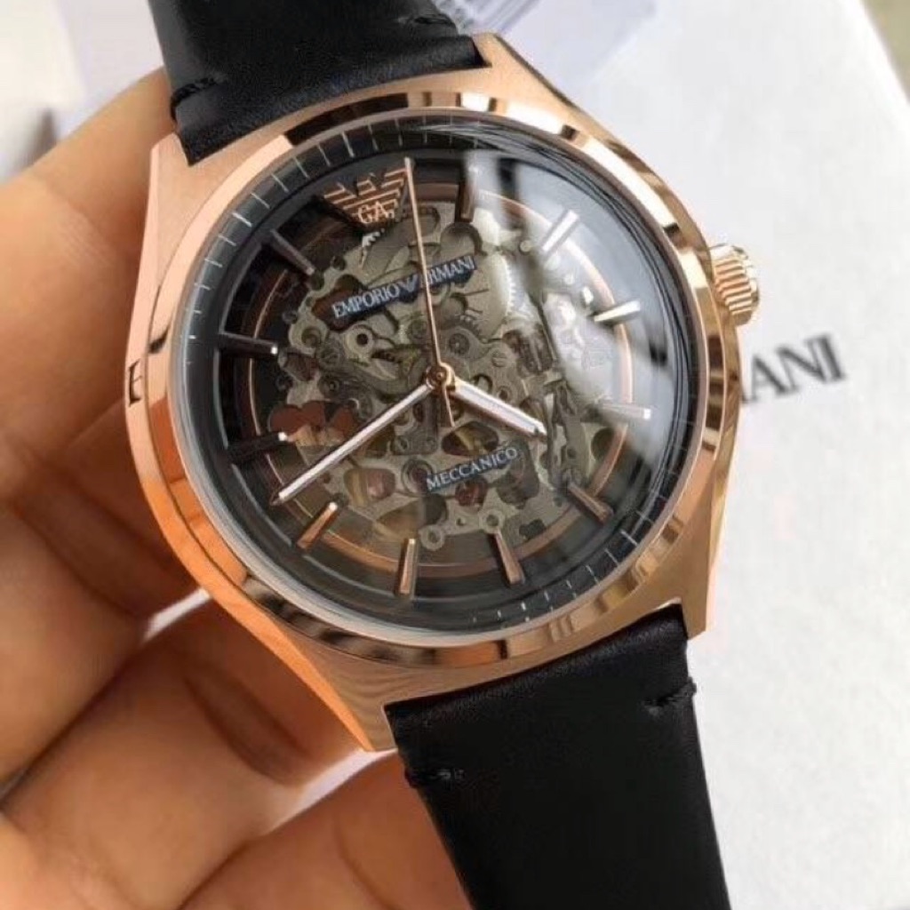 armani meccanico skeleton watch