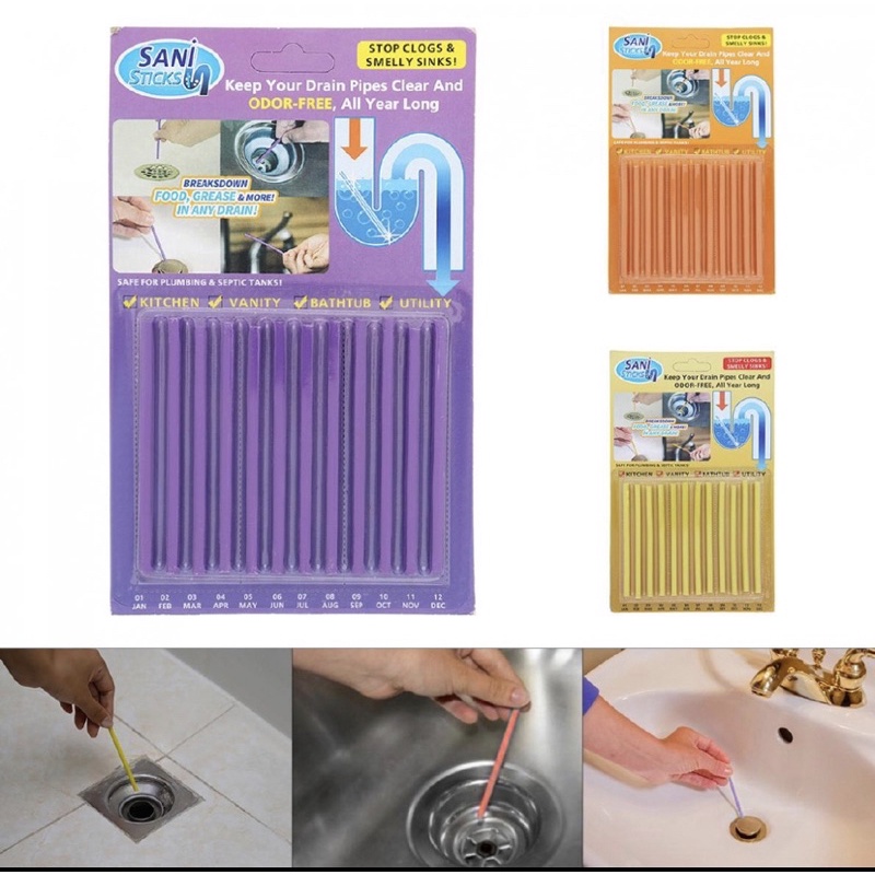 Sani Sticks Drain Cleaner & Deodorizer /sewage deodorizer/ Deodorant