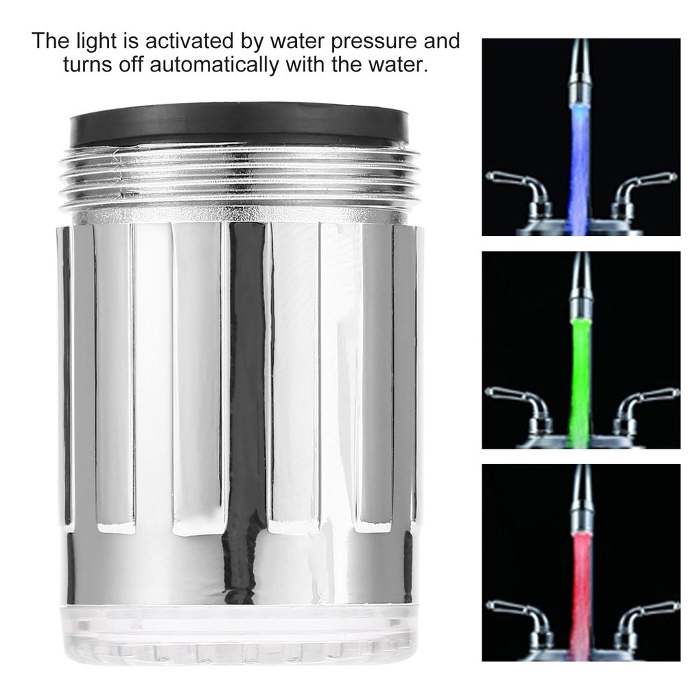 Novelty 7 Color Rgb Colorful Led Light Water Glow Faucet Tap Head