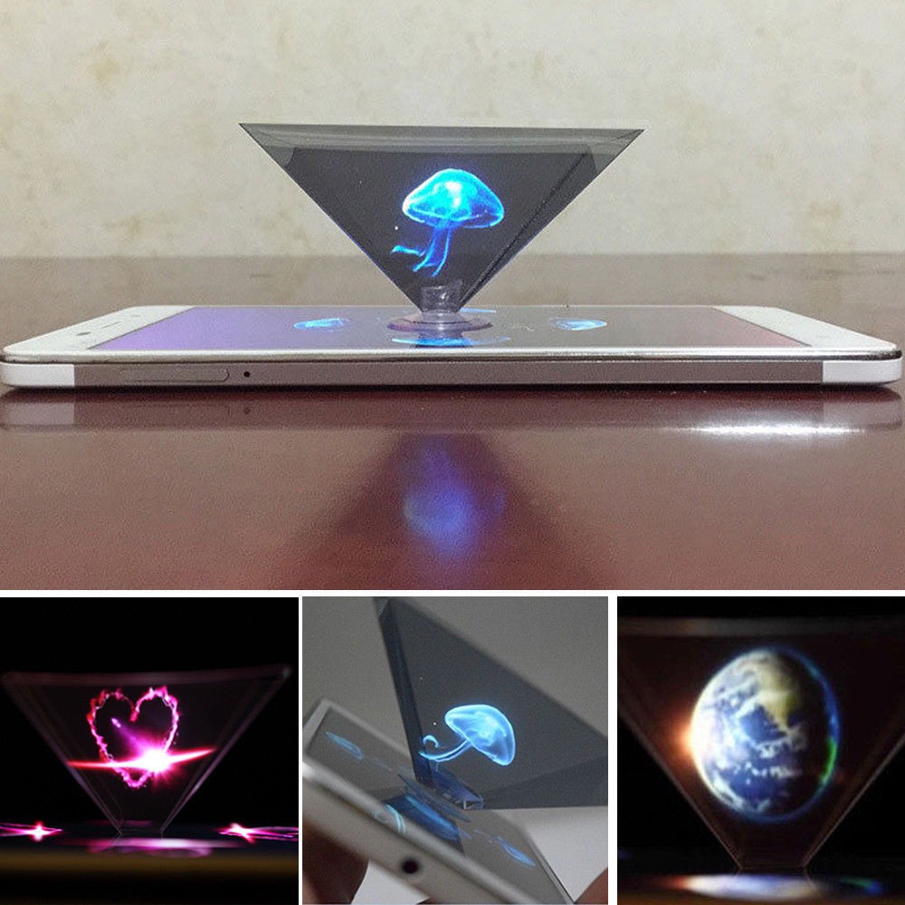 3D Holographic Hologram Display Pyramid Projector Video for Phone ...