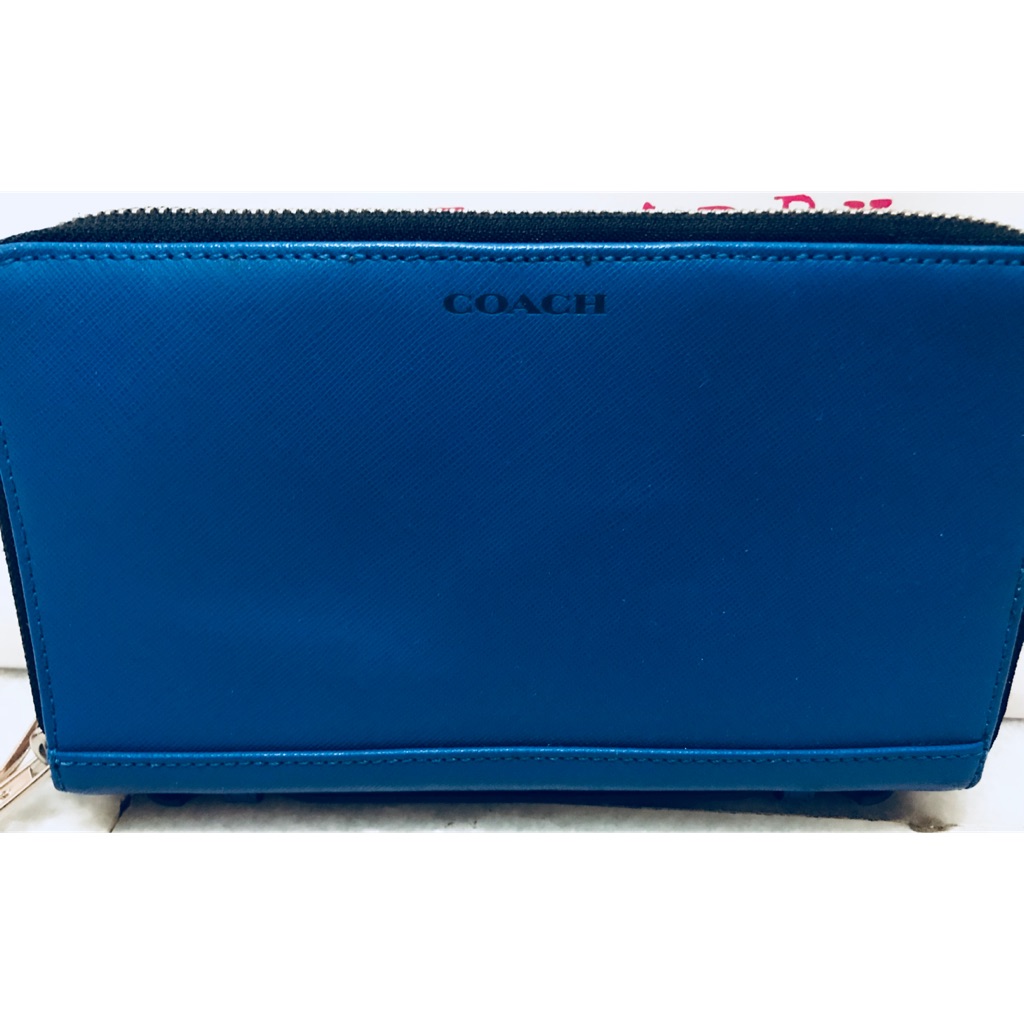 navy blue coach wallet