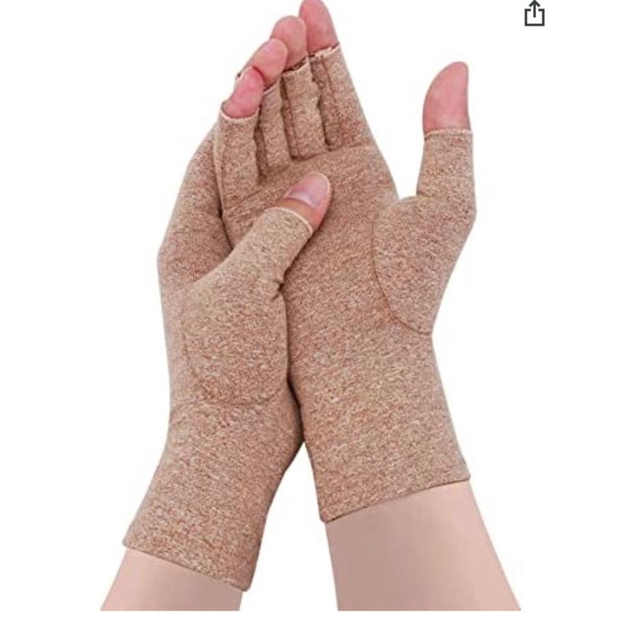 S,Grigio You's Auto Guanti a Compressione Tenere Caldo Promuovere la circolazione Reducing Pain Fingerless Gloves S/M/L 