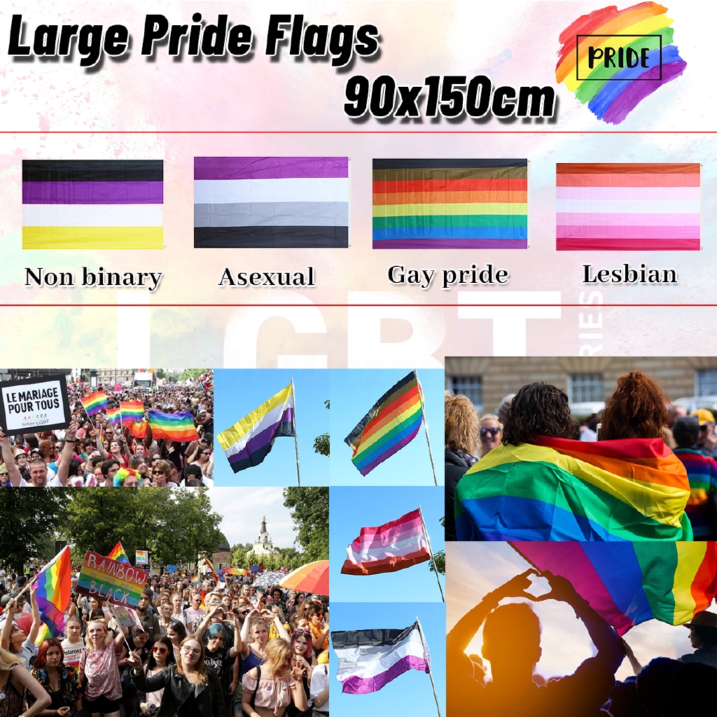 Non-Binary 3 x 5ft Flag Gay LGBT Lightweight Pride Festival Banner Genderqueer 