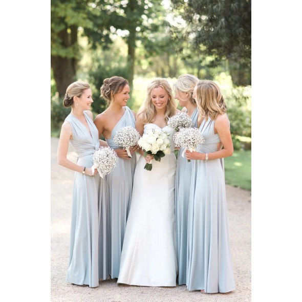 light blue beach wedding dress