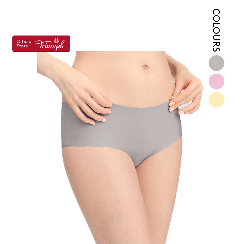 Triumph (Pack Of 2) Hipster Mid Rise Seamless Panty - Grey Maroon