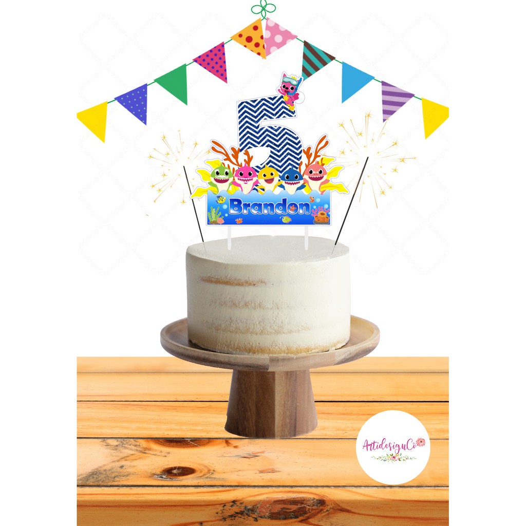 Pinkfong Baby Shark Birthday Cake Topper Shopee Singapore