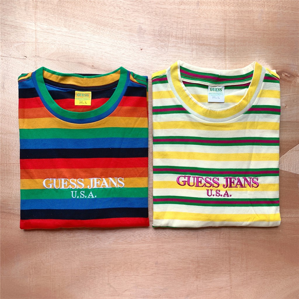 rainbow guess shirt