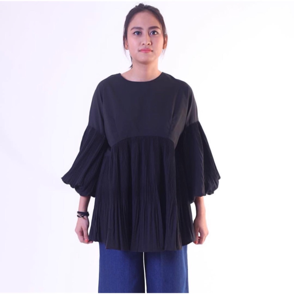 peplum pleated top