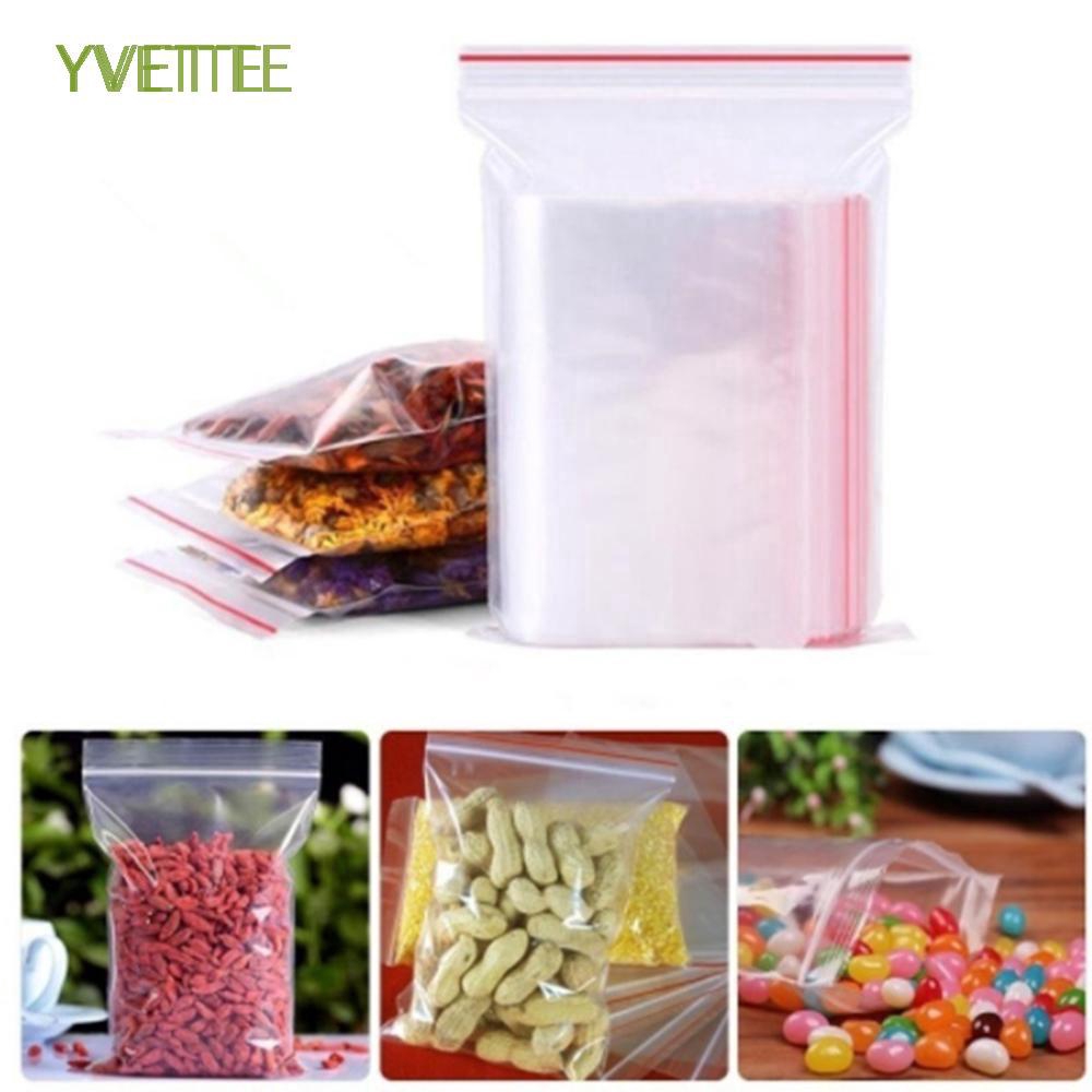 100 pcs/pack Zipper Mini Self Adhesive PE Pouch Packaging Ziplock Bag ...