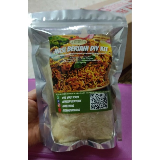 Adneen Set Beras Dan Rempah Nasi Beriani Diy Kit Ready To Cook Briyani Set With Fragrant Basmathi Rice Shopee Singapore