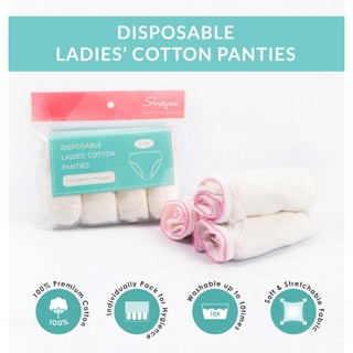 Image of Disposable Ladies' Premium Cotton Panties (4pcs) Post Birth - Soft, Comfortable, Reusable, Washable! Individually Wrap