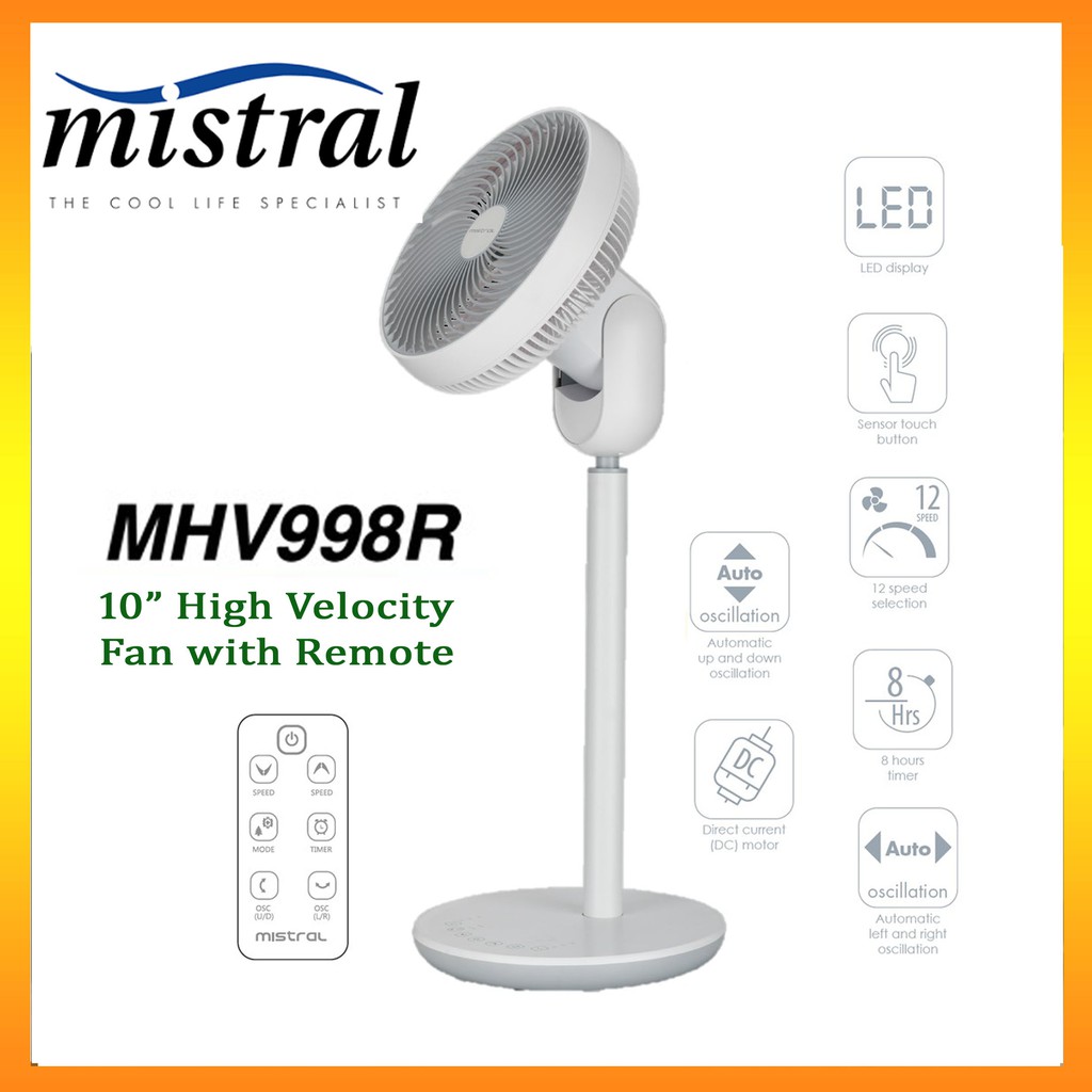 MISTRAL MHV998R 10 Inch High Velocity Fan with Remote Control Shopee