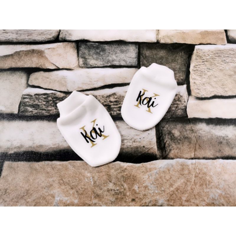 Mittens and Booties with Name Personalised Customised