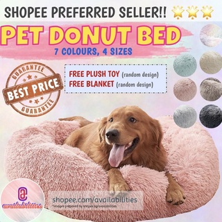 🌟SG INSTOCK🌟 FLUFFY DONUT BED ROUND BED FOR PET DOG CAT PUPPY KITTEN. super soft and washable