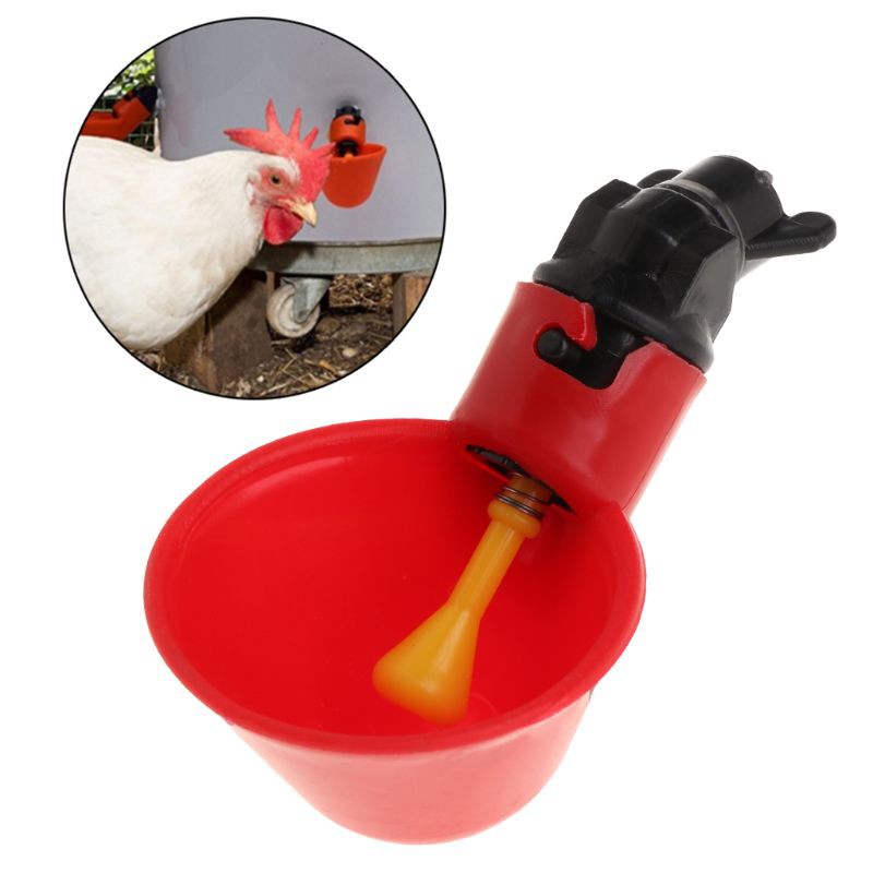 6 MACGOAL Poultry Water Drinking Cups with Wingnuts Automatic Poultry Waterer Chicken Drinker Cups for Bird Quail Chicken Flock 