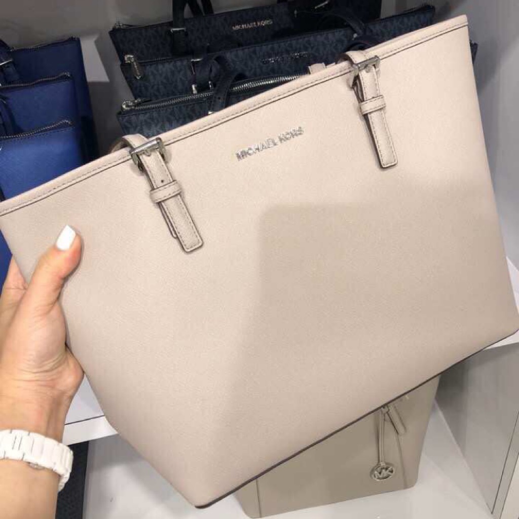 michael kors jet set travel tan medium tote bag